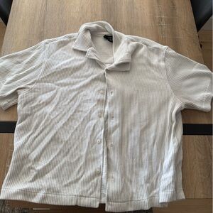 H&M White Casual Button Down Shirt